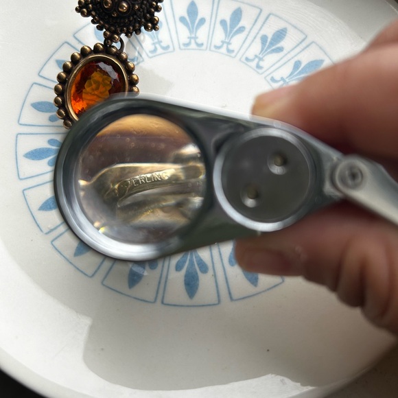 Vintage Stephen Dweck Citrine Clip On Earrings - Picture 5 of 5